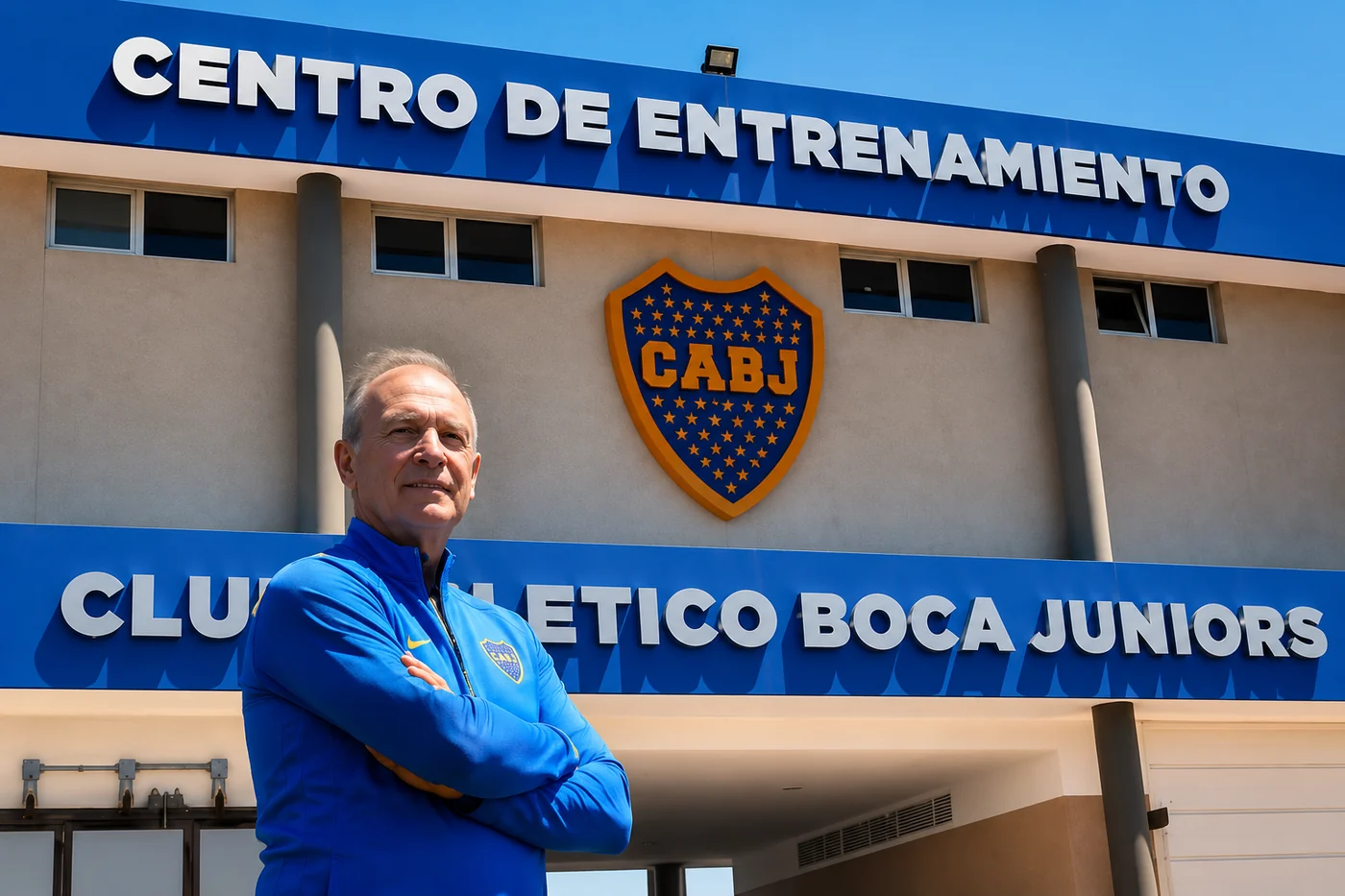 Óscar Regenhardt en el centro de entrenamiento de Boca Juniors
