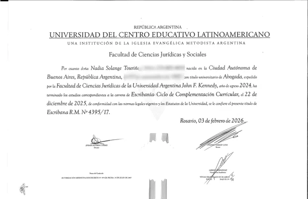 Escribana &ndash; UCEL, 2026