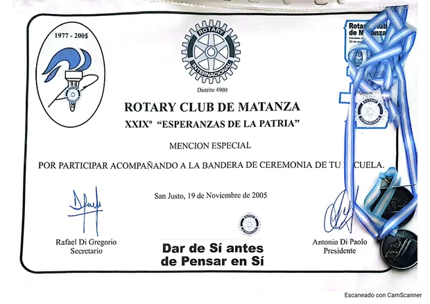 Mención Rotary Club de Matanza &ndash; San Justo, 2005